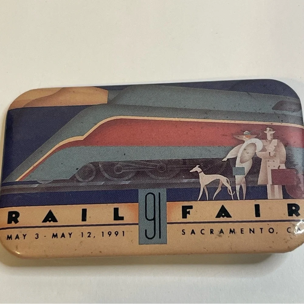 American Freedom California Railways Set Of 4 Badge Buttons And Lapel Pin.  A182